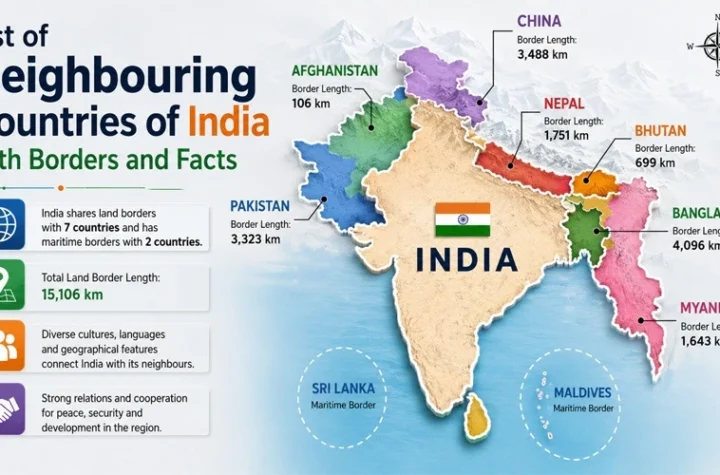 List of Neighbouring Countries of India with Borders and Facts